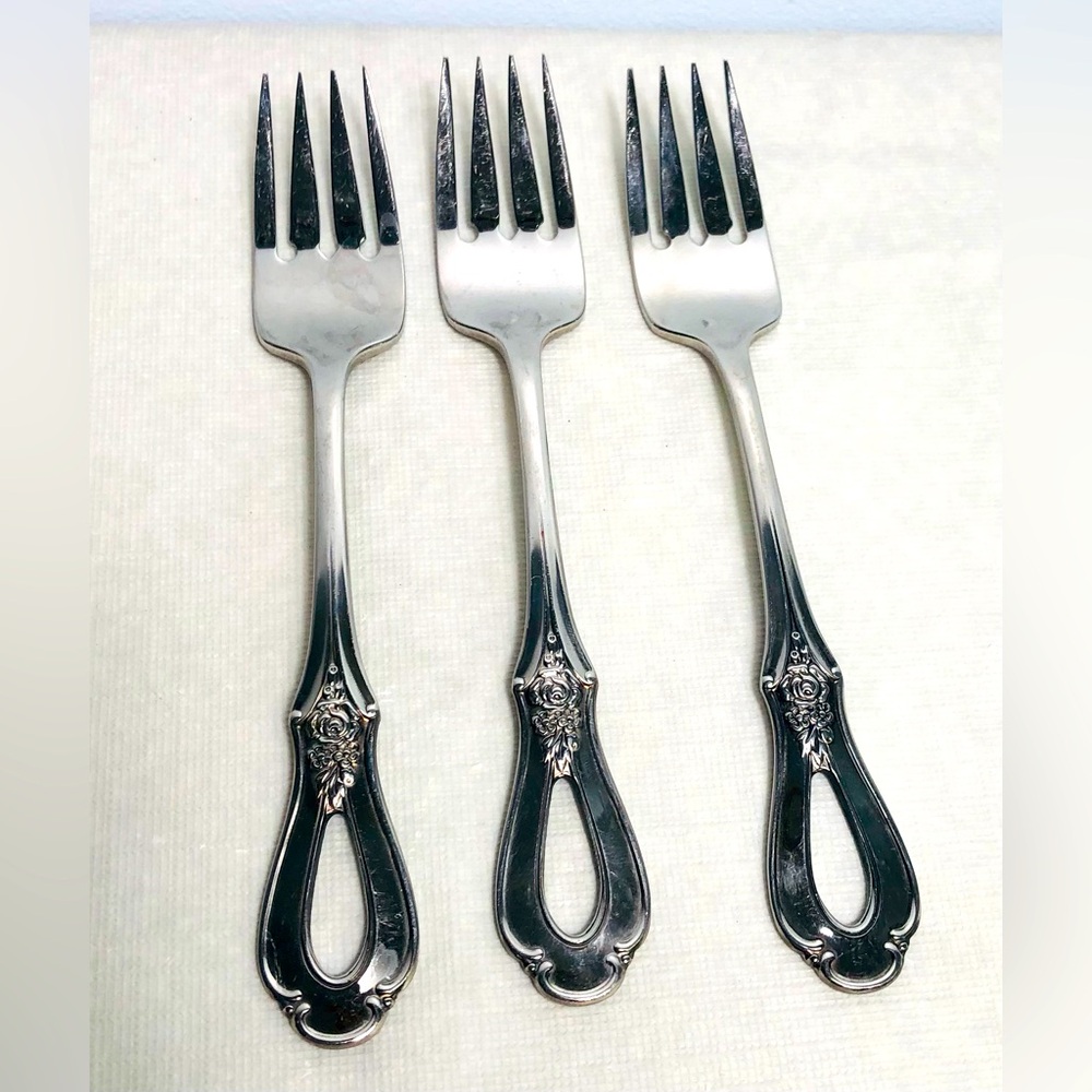 Oneida Stainless Steel Heirloom Cube Mark 3 Salad Forks